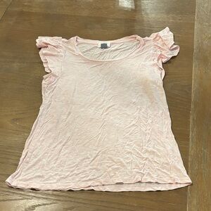 Old Navy Light Pink Ruffle Sleeve Tee
